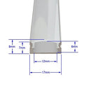 LEDwholesalers Aluminum Channel System with Cover, End Caps, 1902-U - Silver - Brand New