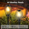 ORTINY SOLAR PATHWAY LIGHTS OUTDOOR, 2 PACK IP65 WATERPROOF - BLACK - Like New