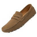 GT-2288 GO TOUR MEN'S PENNY LOAFERS MOCCASIN DRIVING SHOES, SIZE 7.5, KHAKI - Like New