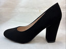 FOREVER-SONGFUL-4 WOMEN PUMPS NUBUCK SUEDE PU 3.5" HI-CHUNKY - SIZE: 7 - BLACK - Like New