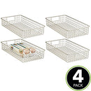 mDesign Wire Cabinet Organizer Storage Bins Baskets - 4 Pack - Satin - Brand New
