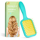 SHINLEA VENTED DETANGLER BRUSH CURLY THICK HAIR BRUSH BRISTLES - BLUE - Brand New