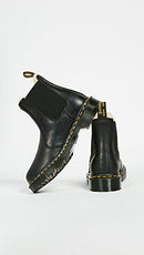 Dr. Martens 2976 Leonore Burnished Wyoming Leather Boot Women 9 Black - Like New