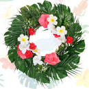 January Summer Wreath for Front Door with Lights 20 Inch Hawaii Flower Wreath - Like New