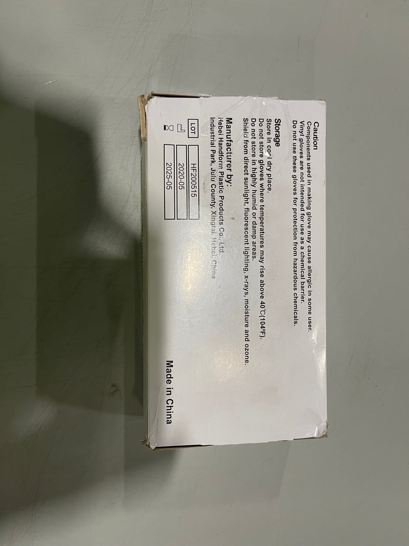 GENERIC POWDER FREE, LATEX FREE, DISPOSABLE VINYL GLOVES, SIZE L PACK OF 100 - Brand New