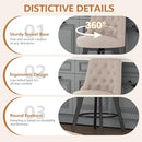 MINCETA 360 Swivel Bar Stools Set of 2 26" Upholstered Height Barstools - Beige - Like New