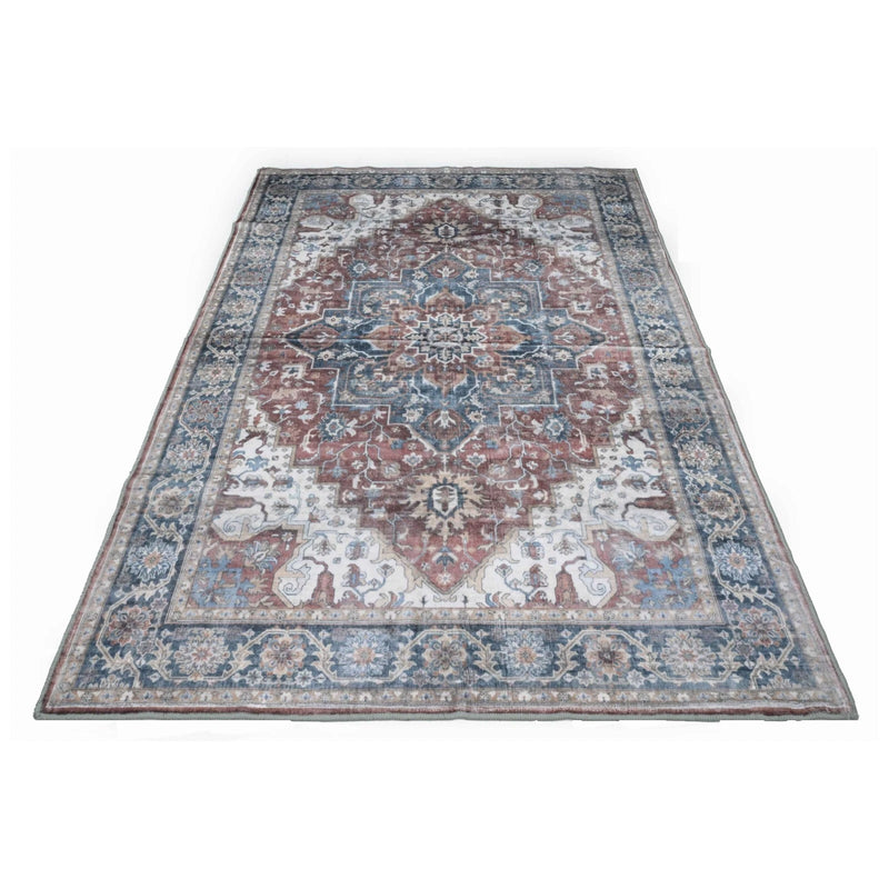 BIBB HOME WASHABLE FLANNEL PRINTED AREA RUG LATEX BACK 5X7FT - - Scratch & Dent