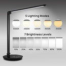 LED Desk Lamp, Consciot 12W Desk Light 5 Modes 7 Brightness Levels - Black - Like New