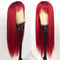 QD-TIZER RED LONG SILKY STRAIGHT WIG BANGS HEAT RESISTANT SYNTHETIC NO LACE WIG - Brand New