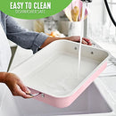 GreenLife 16.5” x 12” Ceramic Nonstick Roasting Pan Rack B09C7WJZC1 - Soft Pink - Brand New