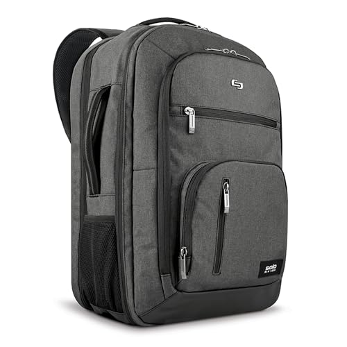 SOLO NEW YORK TSA LAPTOP BACKPACK FOR WOMEN & MEN CARRY ON BOOKBAG TRAVEL - GREY - Brand New
