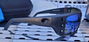 COSTA DEL MAR PERMIT SUNGLASSES MATTE GRAY BLACKOUT FRAME BLUE 580G 63-16-125 3P - Like New