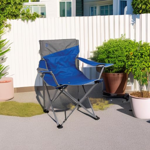COLEMAN BIG-N-TALL CAMPING CHAIR - WATER-RESISTANT XL - BLUE/GRAY - Like New