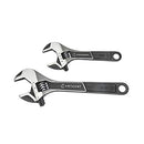 CRESCENT METRIC AND SAE WIDE JAW ADJUSTABLE WRENCH SET ASSORTED 2PC - BLACK - Brand New