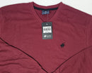 PACIFIC POLO CLUB MEN'S LONG SLEEVE T-SHIRT - SIZE: MEN XL - BURGUNDY - V NECK - Like New