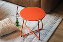 Pationate Patio Metal Side Table Small Outdoor Bistro Round End Table - Carrot - Brand New