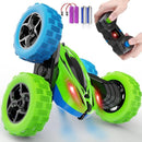 ORRENTE RC Cars Remote Control Car 2.4Ghz Stunt Car Sided 360 Flips GreenBlue Like New