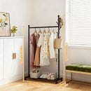 GARVEE METAL CLOTHING RACK WITH WHEELS FOR SMALL SPACE - BLACK - Like New