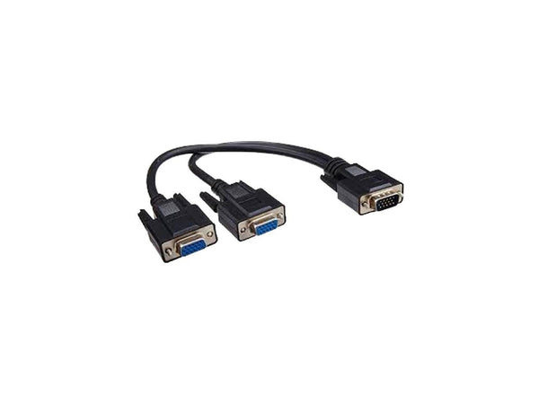 Belkin F2CM038b01 Black 1ft VGA HD15-M to (2) VGA HD15-F Splitter Y Cable
