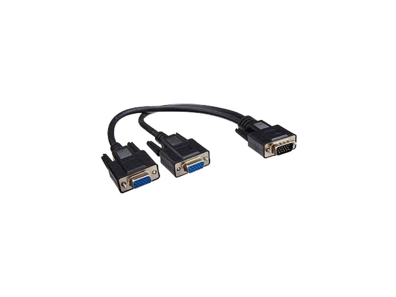 Belkin F2CM038b01 Black 1ft VGA HD15-M to (2) VGA HD15-F Splitter Y Cable