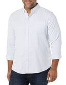 AMAZON ESSENTIALS MEN'S LONG SLEEVE SHIRT REGULAR-FIT, POCKET STRETCH OX-BLUE - Brand New