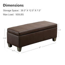 UDAX 41" Storage Ottoman, Storage Bench with Safety Hinge, B09CYHS55K - Brown - Brand New