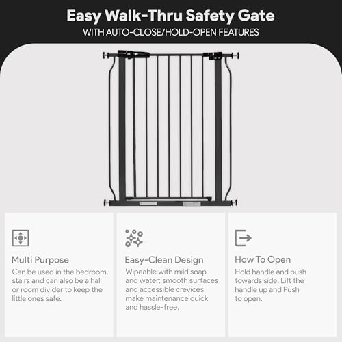BALANCEFROM WALK-THRU SAFETY GATE CHILD PROOF FENCE FOR DOORWAYS - GRAPHITE - Like New