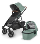 UPPABABY VISTA V2 STROLLER/CONVERTIBLE SINGLE-TO-DOUBLE SYSTEM/BASSINET - GWEN - Like New