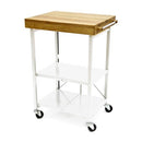 Origami Foldable Kitchen Island Cart Rolling Storage Table Wheels - White - Brand New