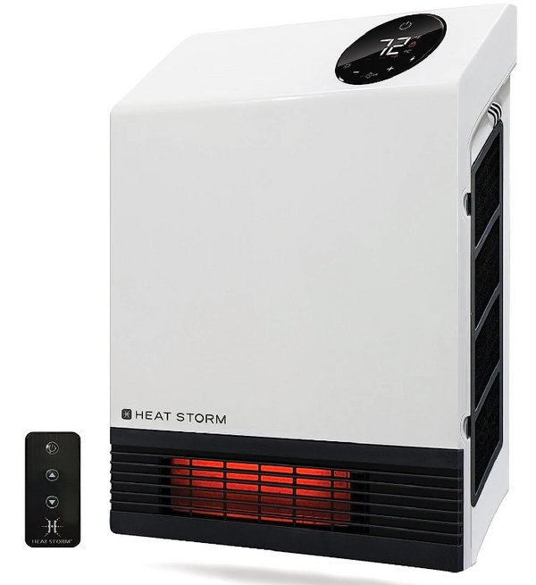 Heat Storm Deluxe Mounted Space Infrared Wall Heater - WHITE HS-1000-WX Like New