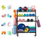 LUGO DUMBBELL STORAGE RACK STAND WHEELS HOOKS SPORTS EQUIPMENT ORGANIZER - BLACK - Like New
