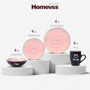HomeVss, Stoneware Sonoma 16pc Dinnerware Set - Black + Speckled Spin Wash Rose - Brand New