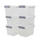 Nesmilers 6 Packs 6L Plastic Storage Boxes Small Clear Bins W Lid B08B3F94QY - Brand New