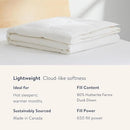 Brooklinen Lightweight Down Comforter, Cotton Sateen Shell King Size - Like New