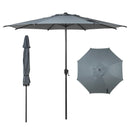 ABBA PATIO 9FT LYON OUTDOOR PATIO UMBRELLA WITH TILT AND CRANK 9-38-8 - GRAY - Like New