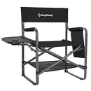 KINGCAMP FOLDING CAMPING CHAIR SIDE TABLE WITH POCKETS KC2213-C120182214 - BLACK Like New