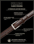 CARLO FELLINI MEN'S DRESS BELT - SIZE: MEN 34/36 - MAHOGANY - Brand New
