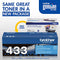 BROTHER GENUINE HIGH YIELD TONER CARTRIDGE TN433C REPLACEMENT CYAN TONER - Brand New