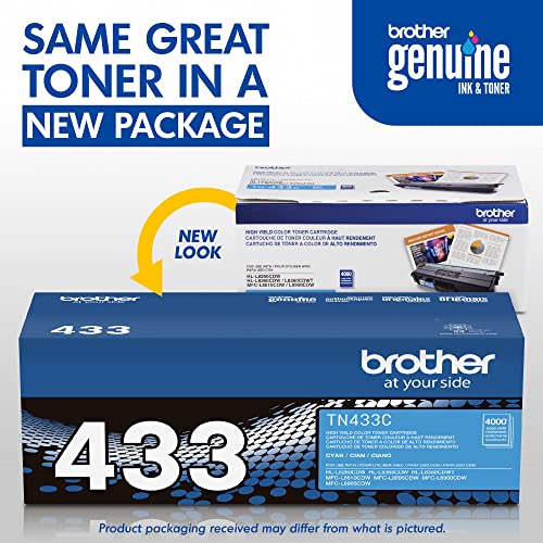 BROTHER GENUINE HIGH YIELD TONER CARTRIDGE TN433C REPLACEMENT CYAN TONER - Brand New