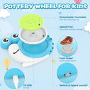 DCVREDF POTTERY WHEEL KIDS 3 CLAY KITS PAINTING SUPPLIES COMPLETE - BLUE/WHITE - Like New
