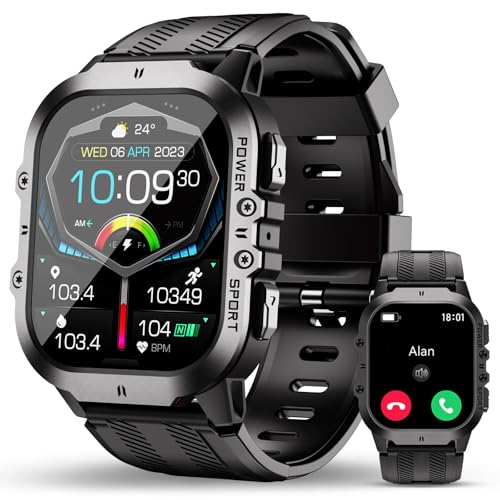 OUKITEL BT20 Military Smart Watches for Men Waterproof - BLACK - Scratch & Dent