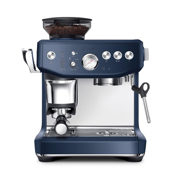 BREVILLE THE BARISTA EXPRESS IMPRESS ESPRESSO MACHINE, GRINDER - DAMSON BLUE - Like New
