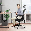 JHK OFFICE HIGH BACK MESH COMPUTER LUMBAR HEIGHT SWIVEL TASK C-6579-BK - BLACK - Like New