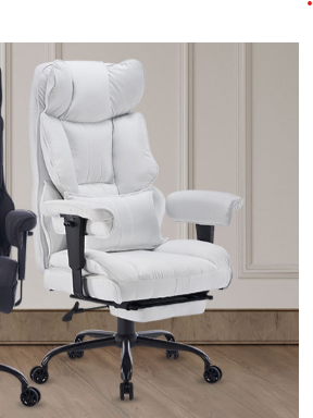 EFOMAO FABRIC OFFICE CHAIR BIG TALL OFFICE CHAIR 400 LB WEIGHT CAPACITY - WHITE - Like New