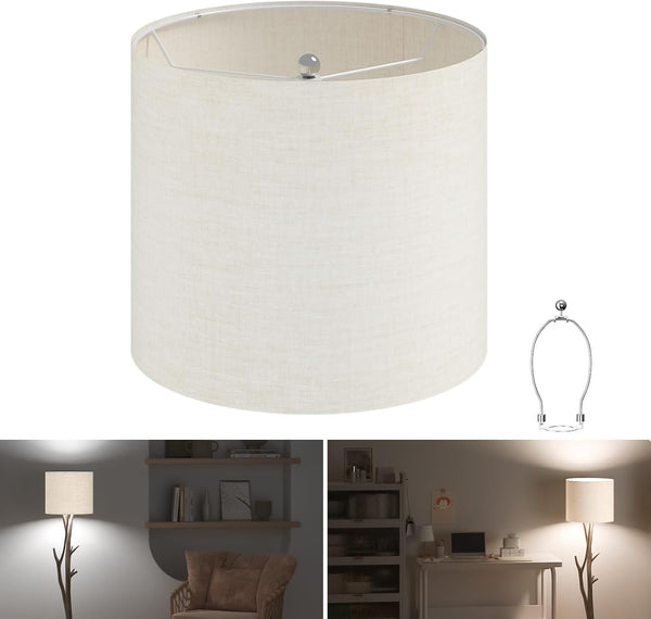 GENERIC 11.8" TOP X 11.8" BOTTOM X 10.2" HIGH DRUM LAMPSHADES (1 PACK) - LINEN - Like New