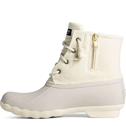 SPERRY WOMEN SALTWATER RAIN BOOT IVORY SIZE 7.5 - Like New