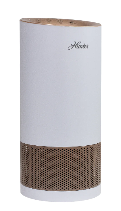 Hunter HP450UV True HEPA Cylindrical Tower Air Purifier UVC Light White/RoseGold - Like New