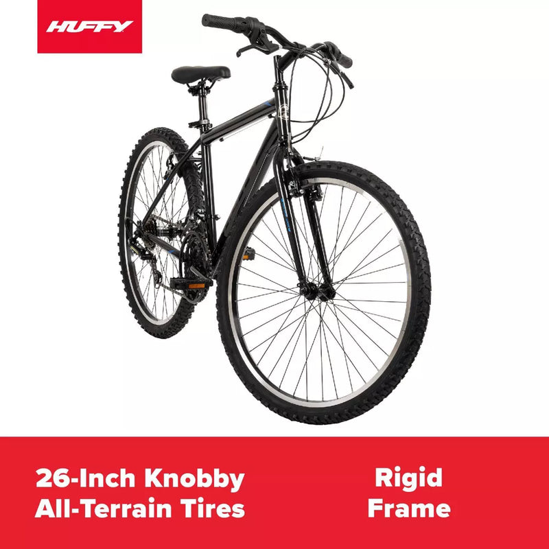 HUFFY ALPINE MOUNTAIN BIKE - 26” WHEELS - 15 SPEEDS - BLACK - Brand New