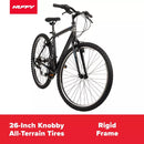 HUFFY ALPINE MOUNTAIN BIKE - 26” WHEELS - 15 SPEEDS - BLACK - Like New