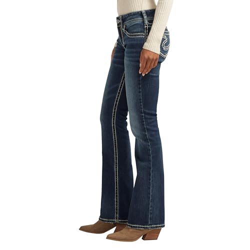 SILVER JEANS WOMEN'S SUKI MID RISE CURVY FIT BOOTCUT JEANS - SIZE: WOMEN 34X32 - Brand New